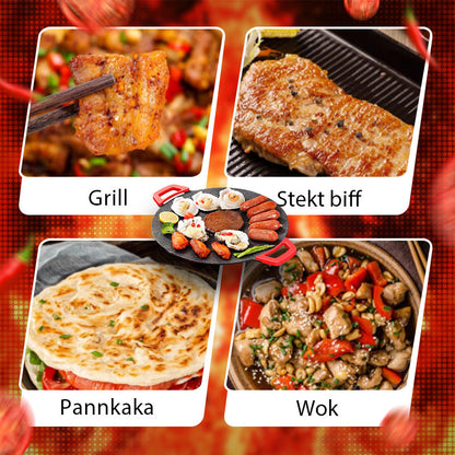 🔥 50% RABATT! Fri frakt! 🔥 🍳 Non-stick elektrisk bakplåt ✨ Lämplig för inomhus- och utomhusbruk ⚡ Nyckelfunktioner: ✅ Extra stor yta (40x25 cm) - kan grilla 4 portioner samtidigt ✅ Justerbar temperatur (80-230°C) ✅ Lätt att rengöra