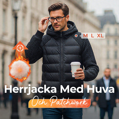 🧥 Herrjacka: Vindtät & Vadderad med Huva 🌨️💨