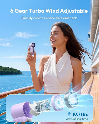 Tylko tego lata! 🌀 Promocja!Mini ręczny wentylator z wyświetlaczem LED – 5‑biegowa turbowentylacja, rozmiar kieszonkowy. ✨ Ładowanie przez USB, szybkie chłodzenie – w podróży i do makijażu.
