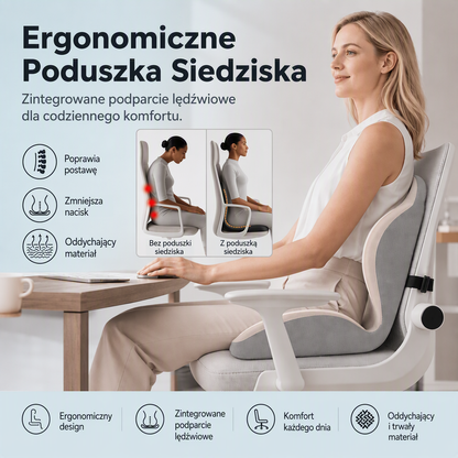 💺 Ergonomiczna poduszka do siedzenia z podparciem lędźwiowym – wygodna i miękka
