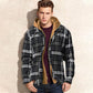[Warm gift] Quilted lined plaid jacket with hood for men