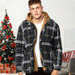 [Warm gift] Quilted lined plaid jacket with hood for men