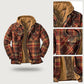 [Warm gift] Quilted lined plaid jacket with hood for men