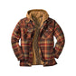 [Warm gift] Quilted lined plaid jacket with hood for men
