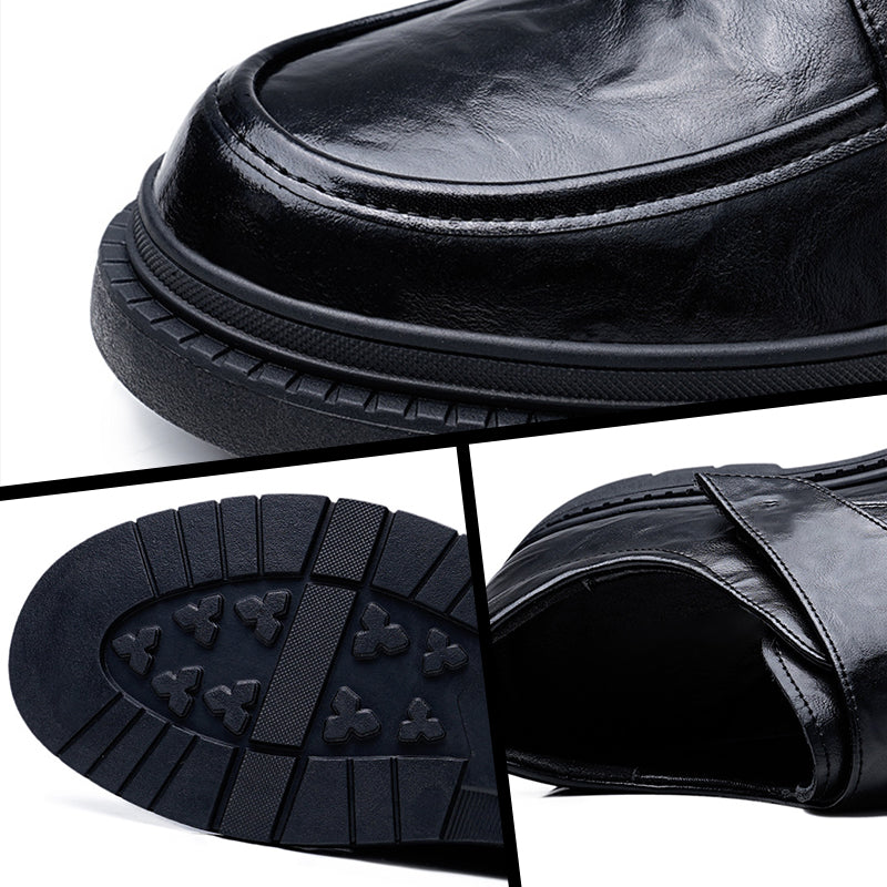 Men’s Business Casual Black Artificial Leather Shoes