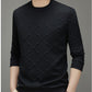 Men's Solid Color Jacquard Crew Neck Sweatshirt