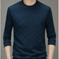Men's Solid Color Jacquard Crew Neck Sweatshirt