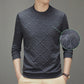 Men's Solid Color Jacquard Crew Neck Sweatshirt