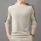 Men's Crew Neck Long Sleeve Sweatshirt with Stripe Detail