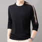 Men's Crew Neck Long Sleeve Sweatshirt with Stripe Detail