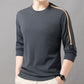 Men's Crew Neck Long Sleeve Sweatshirt with Stripe Detail