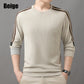 Men's Crew Neck Long Sleeve Sweatshirt with Stripe Detail