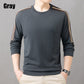 Men's Crew Neck Long Sleeve Sweatshirt with Stripe Detail