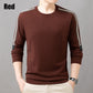 Men's Crew Neck Long Sleeve Sweatshirt with Stripe Detail