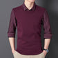 Men's Faux Two-Piece Plush -Lined Shirt with Knit Vest