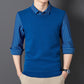 Men's Faux Two-Piece Plush -Lined Shirt with Knit Vest