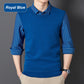 Men's Faux Two-Piece Plush -Lined Shirt with Knit Vest