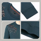 Men's Fashion Printed Thickened Warm Lined Crew Neck Sweatshirt