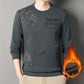 Men's Fashion Printed Thickened Warm Lined Crew Neck Sweatshirt