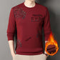 Men's Fashion Printed Thickened Warm Lined Crew Neck Sweatshirt