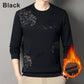 Men's Fashion Printed Thickened Warm Lined Crew Neck Sweatshirt