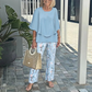 💖Women’s Printed Pants and Crew Neck Top Set