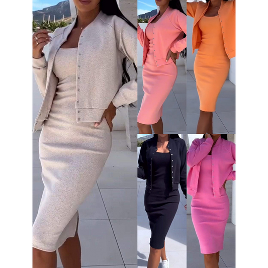 💥💥Spaghetti Strap Bodycon Dress & Jacket Set