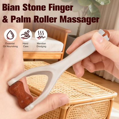 Bian Stone finger- och handflaterullemassageapparat