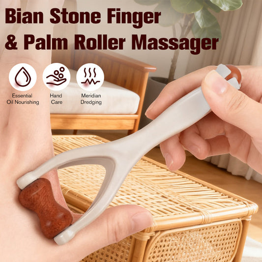Bian Stone finger- och handflaterullemassageapparat