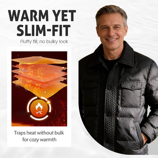 Vintage chic varm kappa med vadderad krage för herr