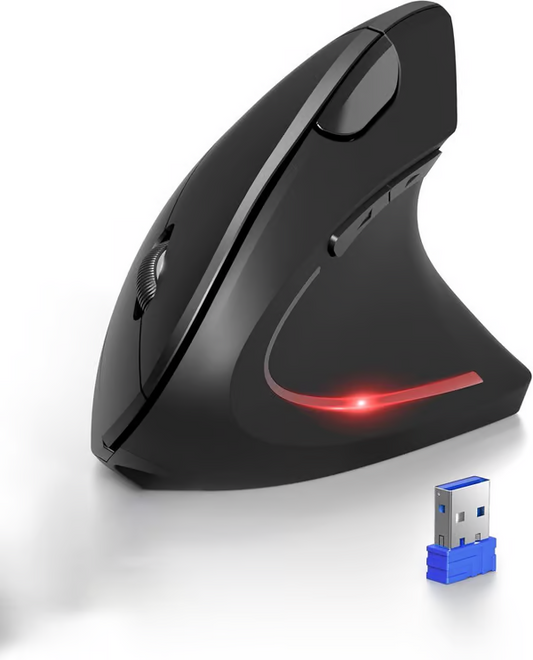 ✨ Ergonomiczna pionowa optyczna mysz bezprzewodowa USB z ładowaniem