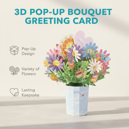3D Pop-Up Bukett Grattiskort