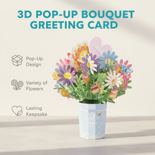 3D Pop-Up Bukett Grattiskort